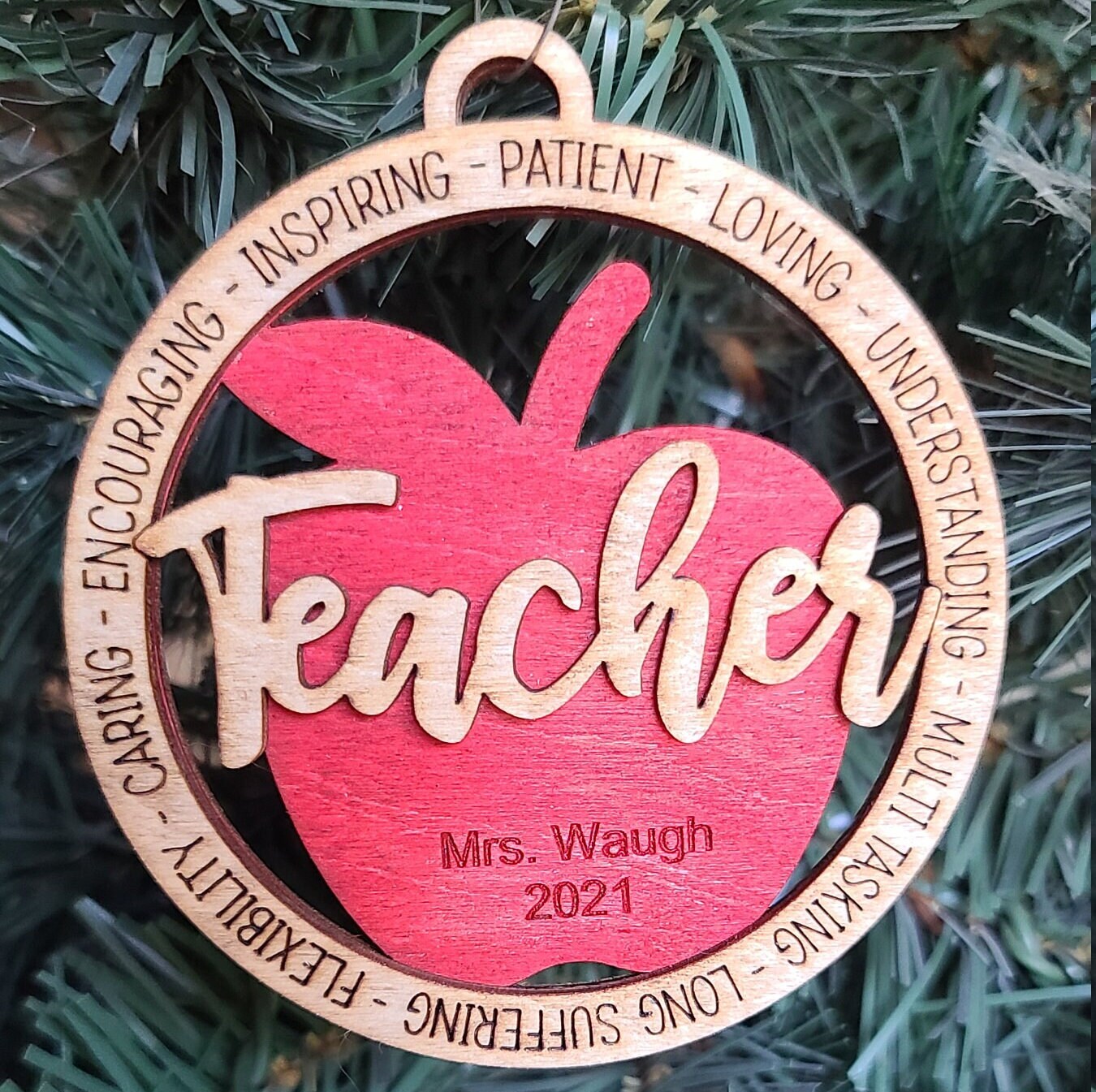 Teacher Apple Ornament