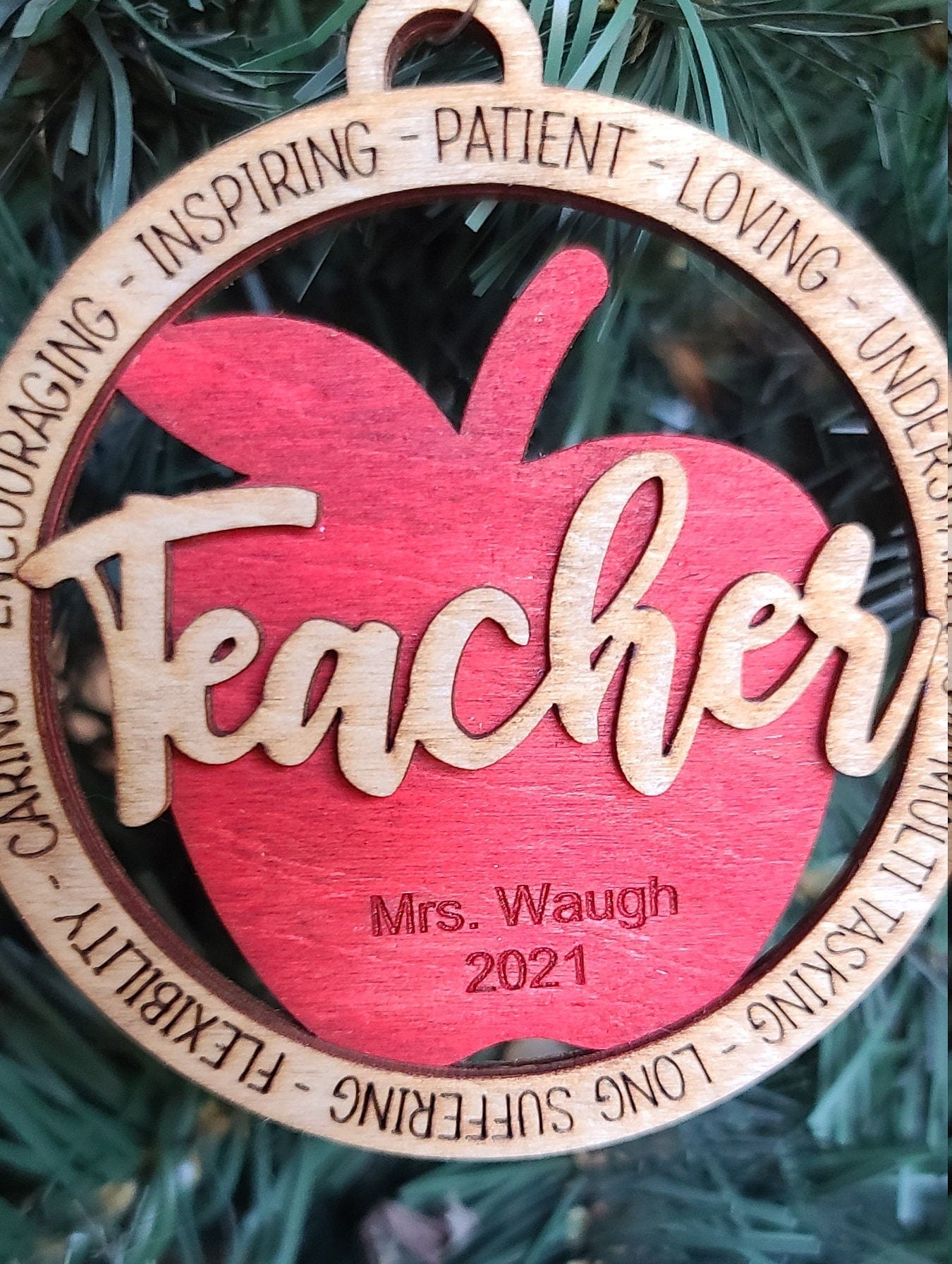 Teacher Apple Ornament