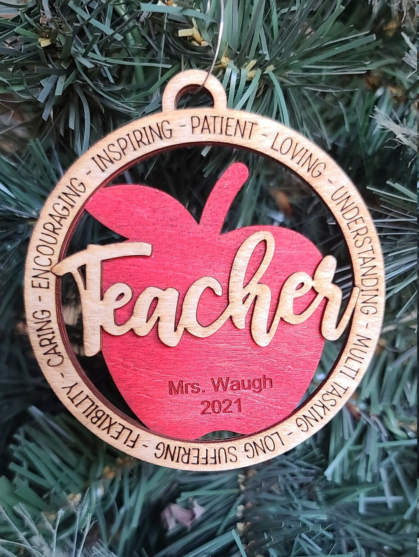Teacher Apple Ornament