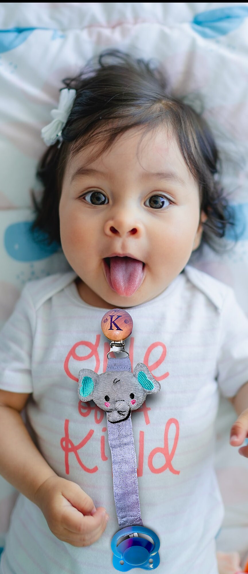 Monogram Animal Pacifier Holder & Pacifier